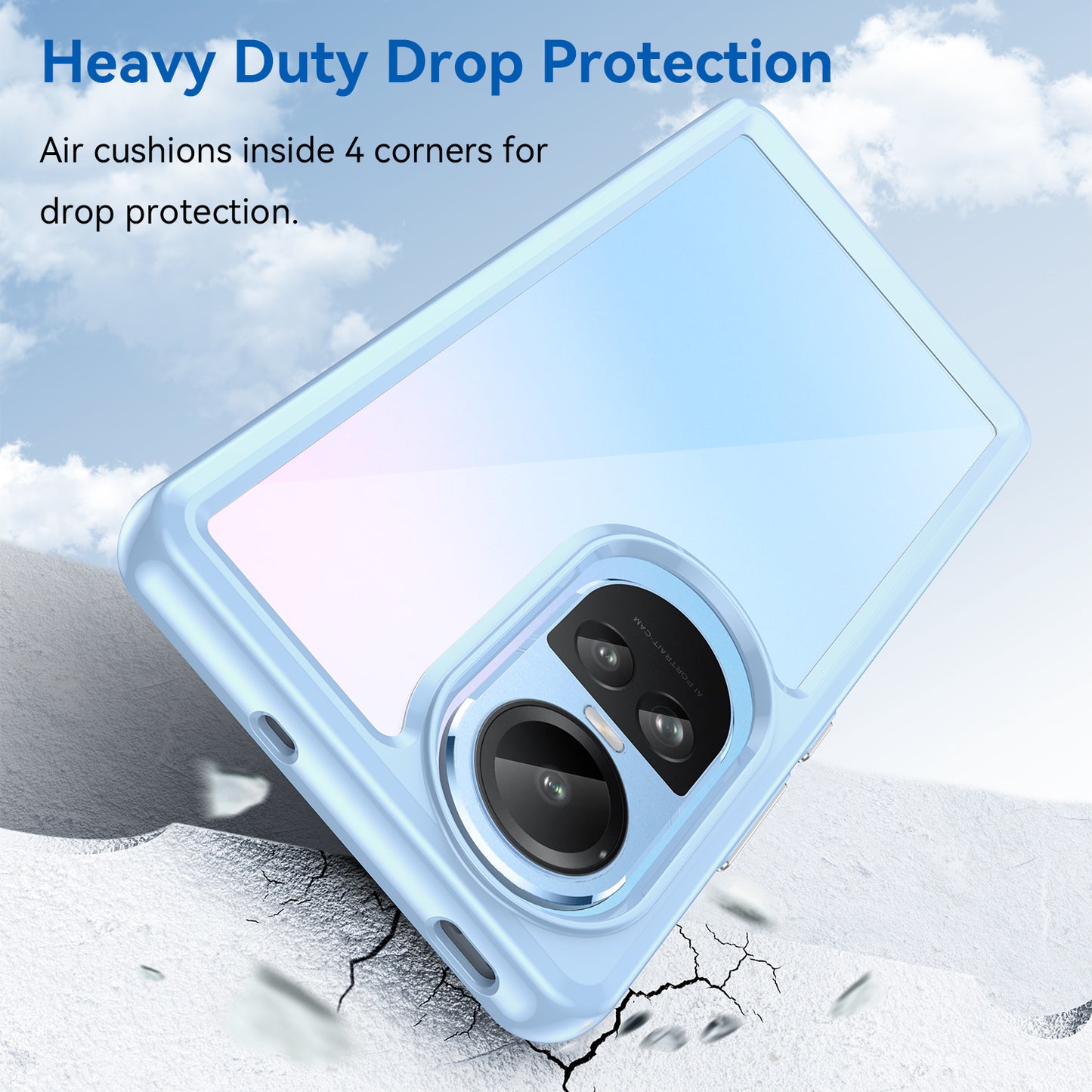 For Oppo Reno10 Pro 5G (Global) / Reno10 5G (Global) TPU+Acrylic Hybrid Case Drop-proof Mobile Phone Back Protector Cover