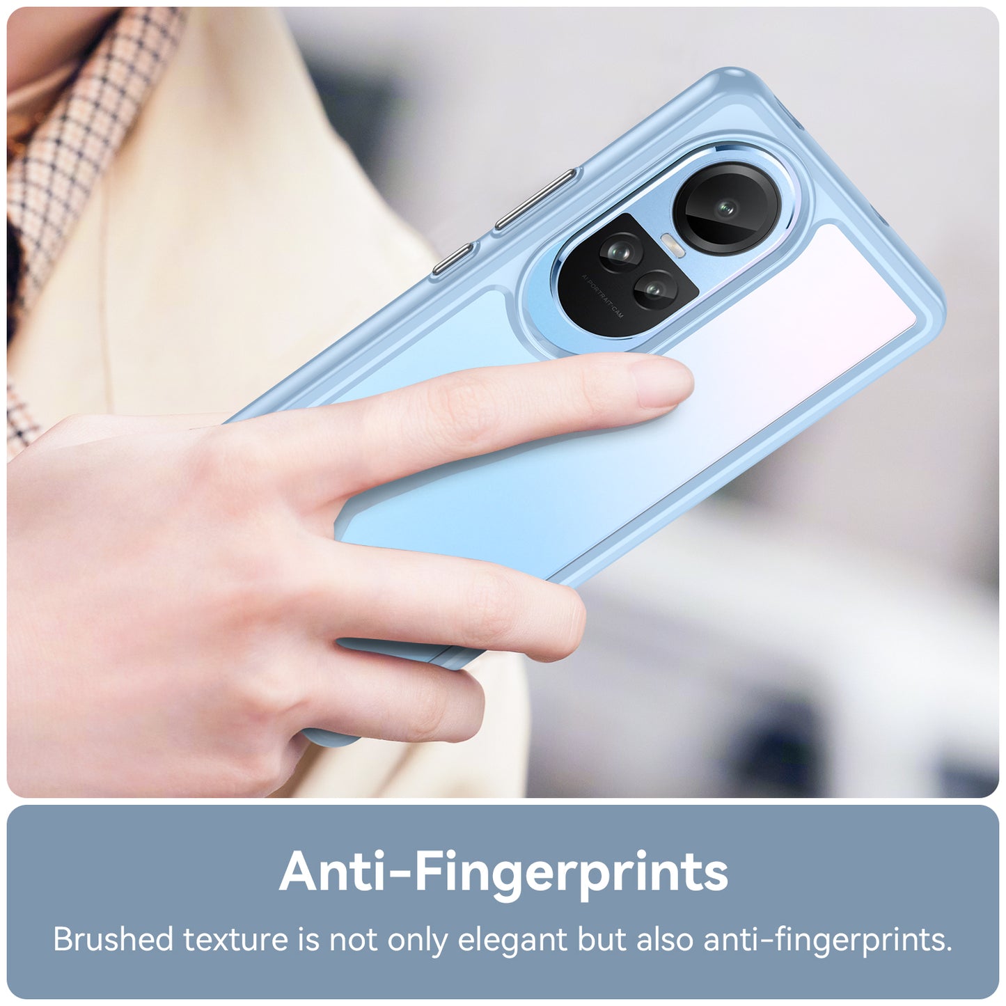 For Oppo Reno10 Pro 5G (Global) / Reno10 5G (Global) TPU+Acrylic Hybrid Case Drop-proof Mobile Phone Back Protector Cover