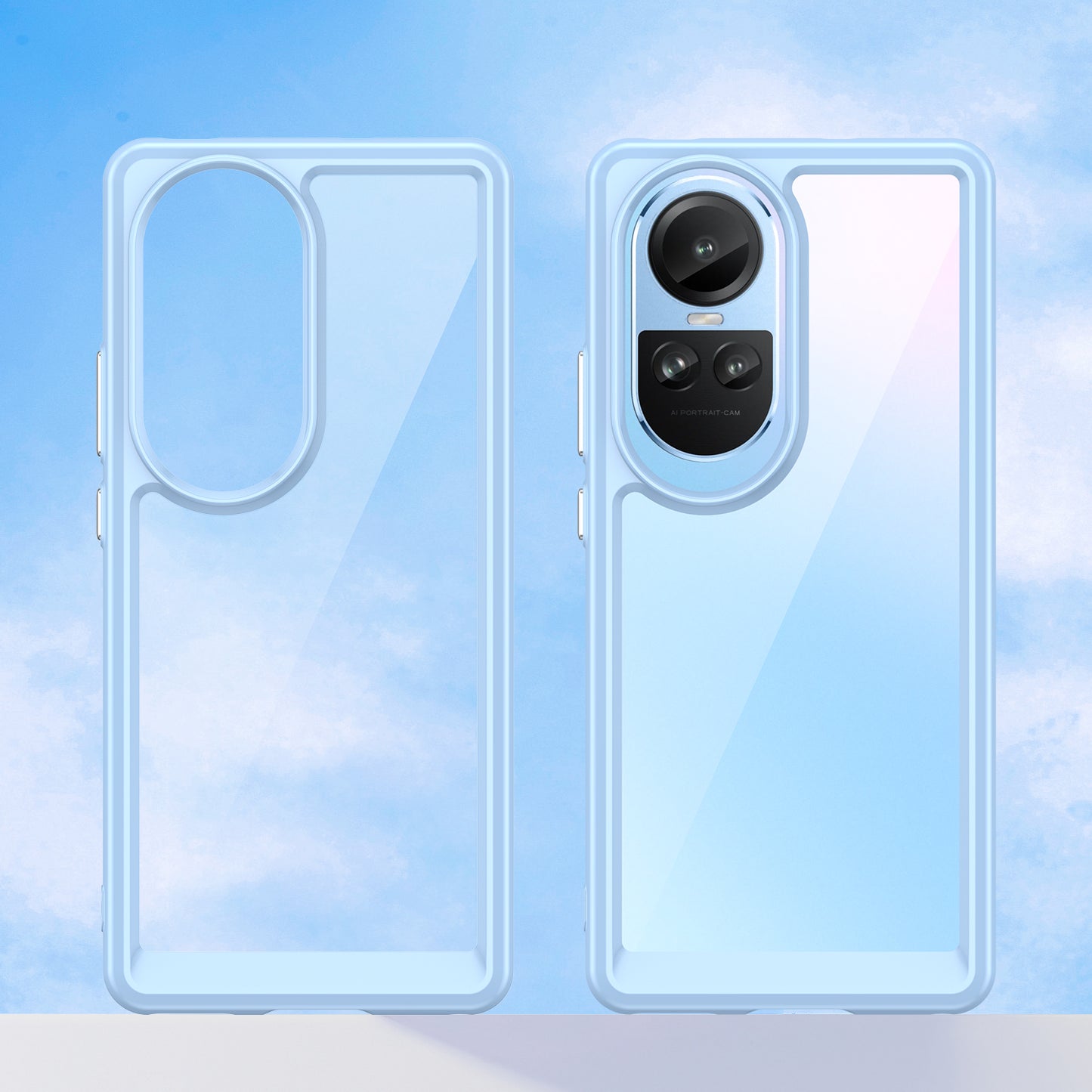 For Oppo Reno10 Pro 5G (Global) / Reno10 5G (Global) TPU+Acrylic Hybrid Case Drop-proof Mobile Phone Back Protector Cover