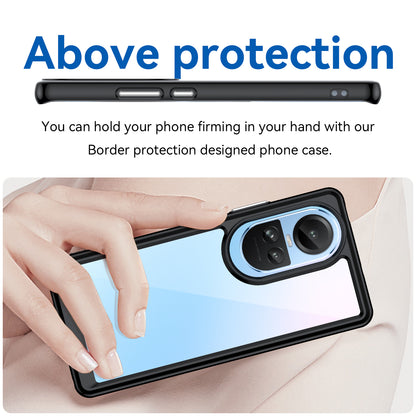 For Oppo Reno10 Pro 5G (Global) / Reno10 5G (Global) TPU+Acrylic Hybrid Case Drop-proof Mobile Phone Back Protector Cover