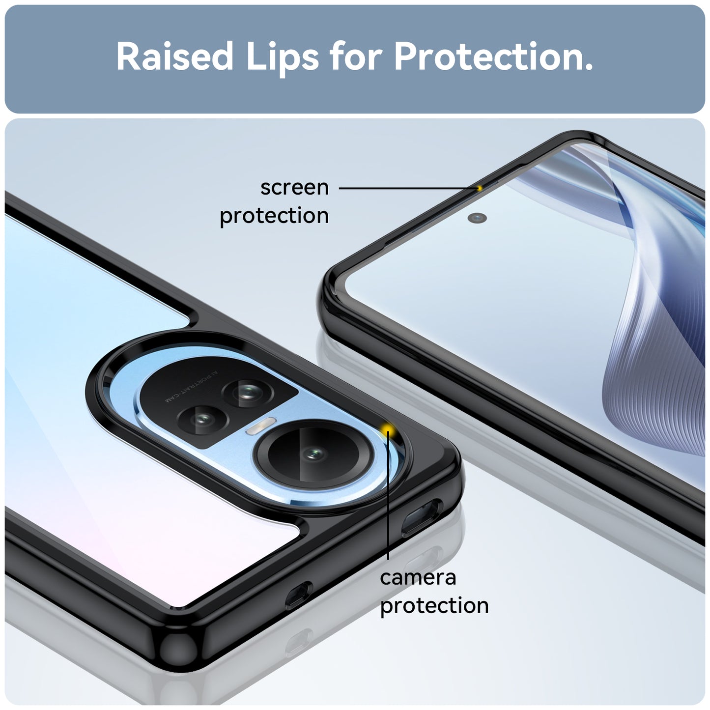 For Oppo Reno10 Pro 5G (Global) / Reno10 5G (Global) TPU+Acrylic Hybrid Case Drop-proof Mobile Phone Back Protector Cover