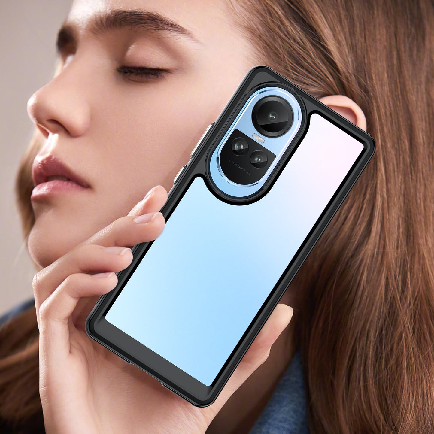 For Oppo Reno10 Pro 5G (Global) / Reno10 5G (Global) TPU+Acrylic Hybrid Case Drop-proof Mobile Phone Back Protector Cover