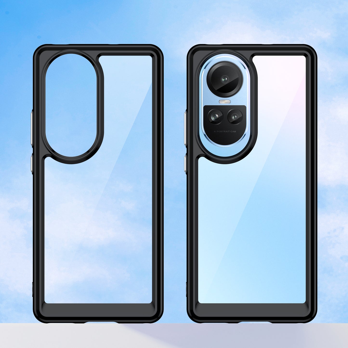 For Oppo Reno10 Pro 5G (Global) / Reno10 5G (Global) TPU+Acrylic Hybrid Case Drop-proof Mobile Phone Back Protector Cover