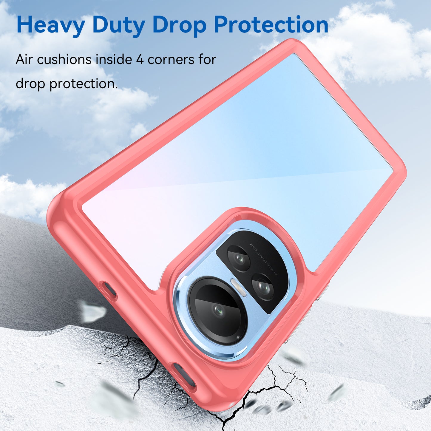 For Oppo Reno10 Pro 5G (Global) / Reno10 5G (Global) TPU+Acrylic Hybrid Case Drop-proof Mobile Phone Back Protector Cover