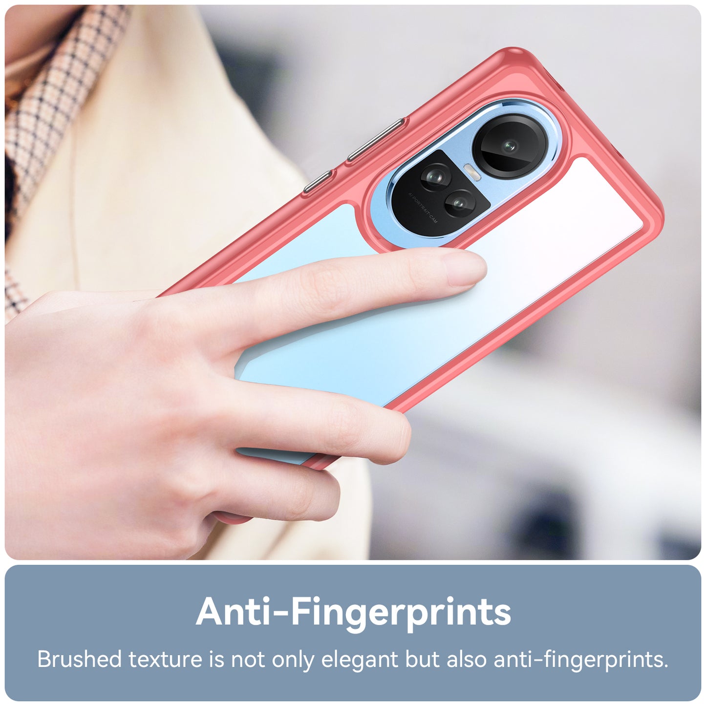 For Oppo Reno10 Pro 5G (Global) / Reno10 5G (Global) TPU+Acrylic Hybrid Case Drop-proof Mobile Phone Back Protector Cover