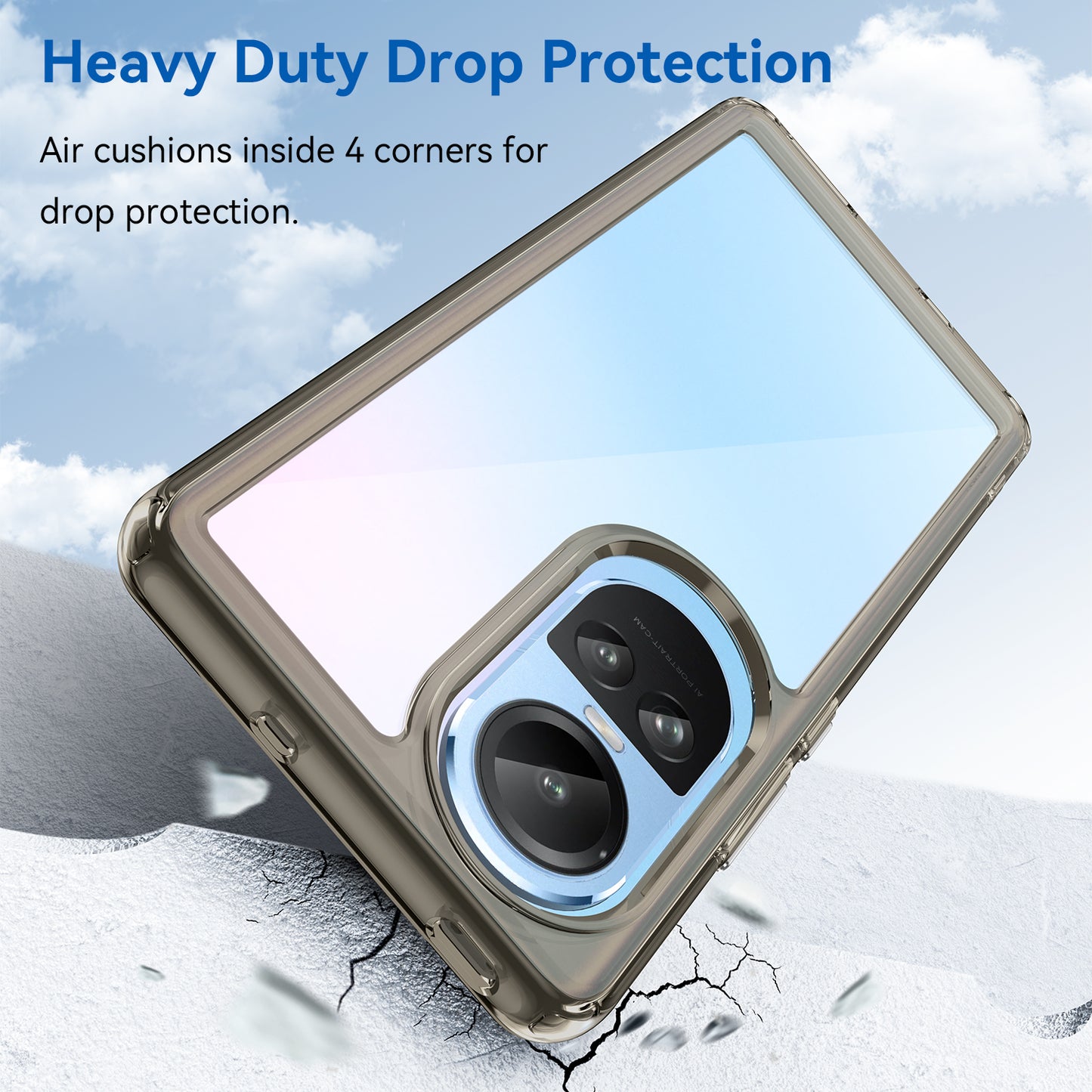 For Oppo Reno10 Pro 5G (Global) / Reno10 5G (Global) TPU+Acrylic Hybrid Case Drop-proof Mobile Phone Back Protector Cover