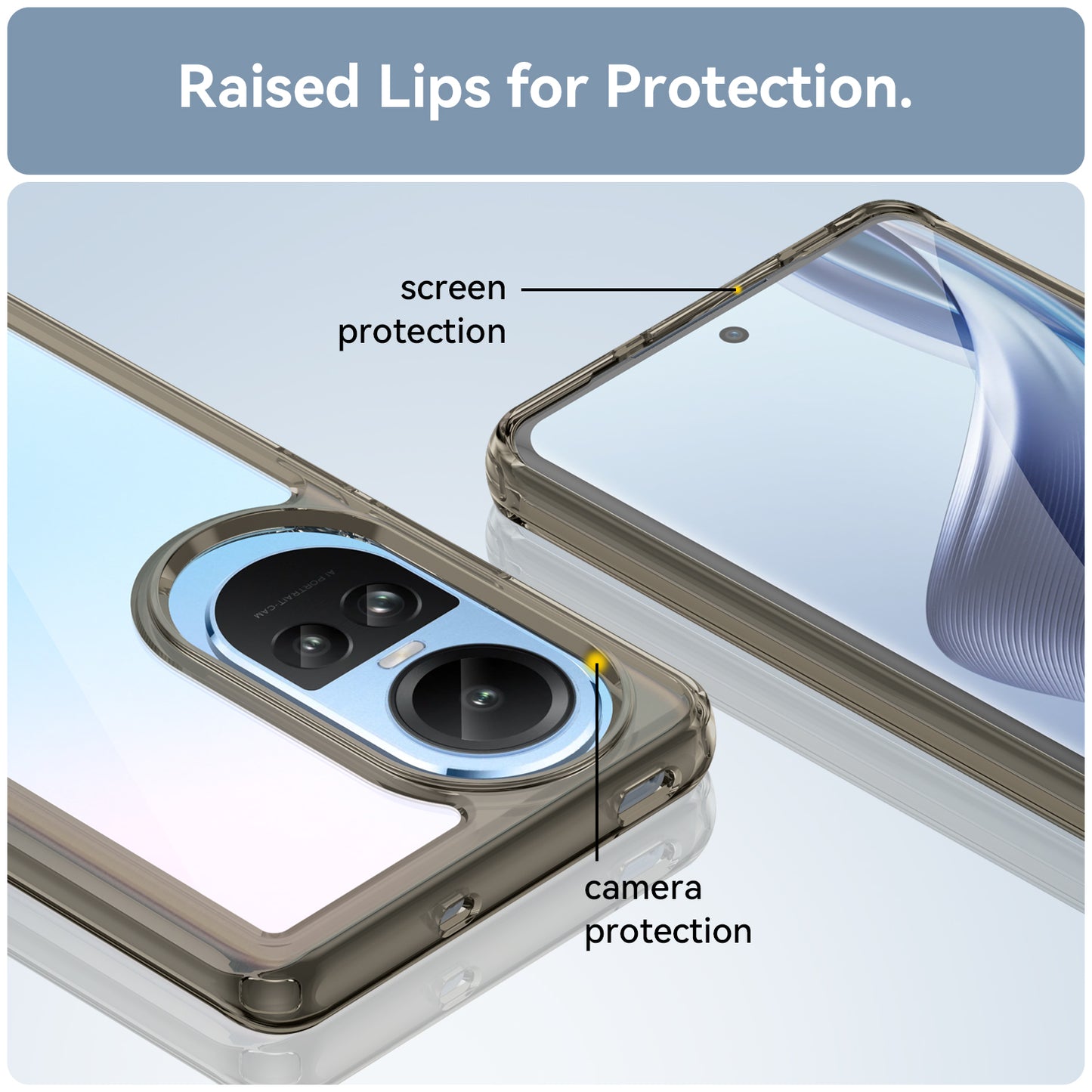 For Oppo Reno10 Pro 5G (Global) / Reno10 5G (Global) TPU+Acrylic Hybrid Case Drop-proof Mobile Phone Back Protector Cover