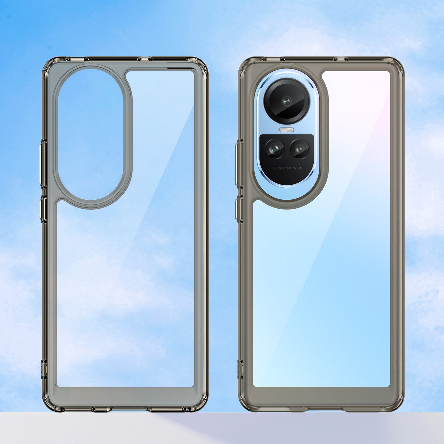 For Oppo Reno10 Pro 5G (Global) / Reno10 5G (Global) TPU+Acrylic Hybrid Case Drop-proof Mobile Phone Back Protector Cover