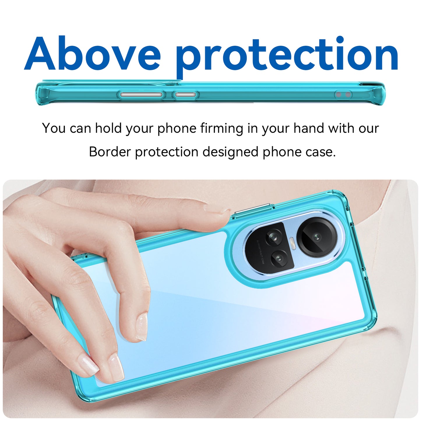 For Oppo Reno10 Pro 5G (Global) / Reno10 5G (Global) TPU+Acrylic Hybrid Case Drop-proof Mobile Phone Back Protector Cover