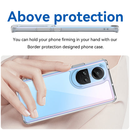 For Oppo Reno10 Pro 5G (Global) / Reno10 5G (Global) TPU+Acrylic Hybrid Case Drop-proof Mobile Phone Back Protector Cover