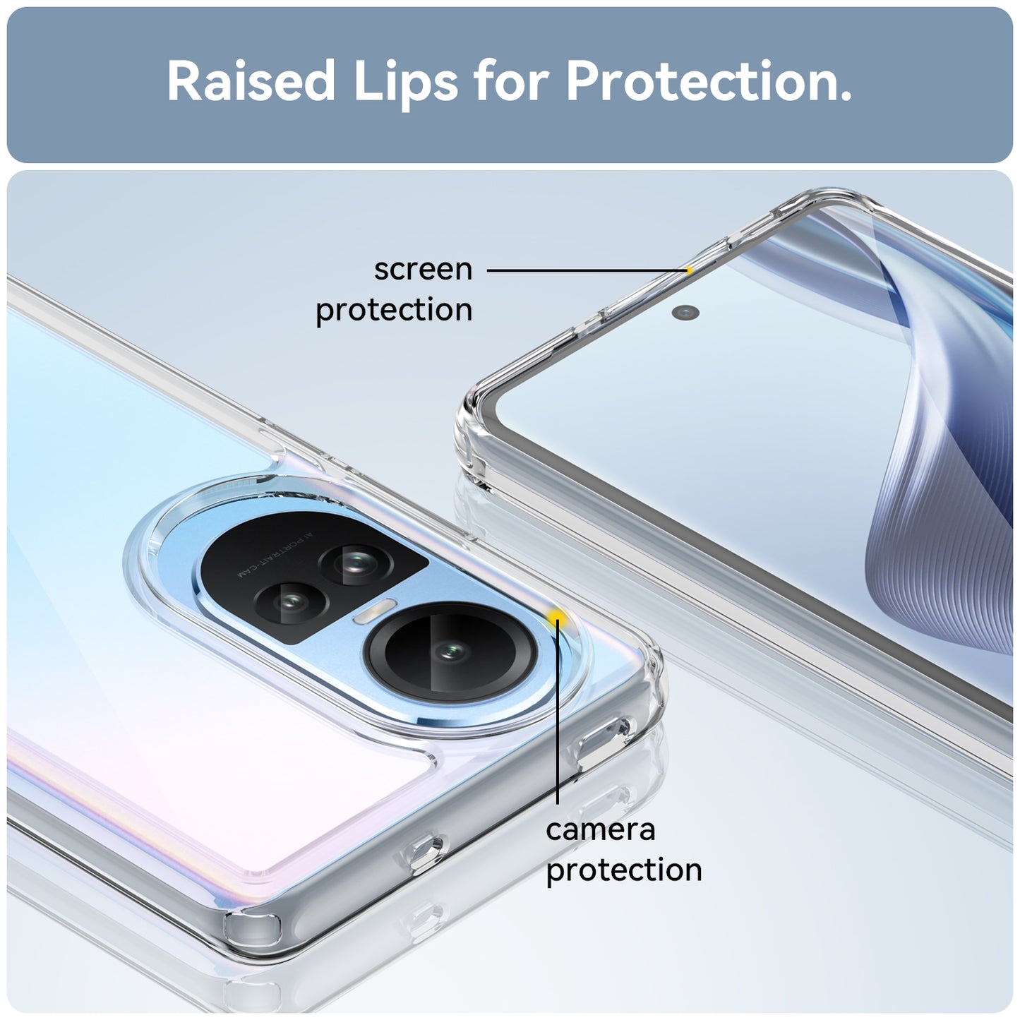 For Oppo Reno10 Pro 5G (Global) / Reno10 5G (Global) TPU+Acrylic Hybrid Case Drop-proof Mobile Phone Back Protector Cover