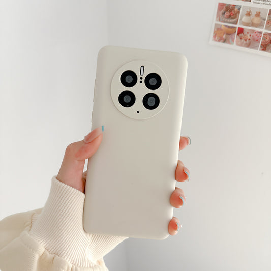 For Huawei Mate 50 Pro 4G Liquid Silicone+PC Phone Case Anti-drop Cover with Soft Lining