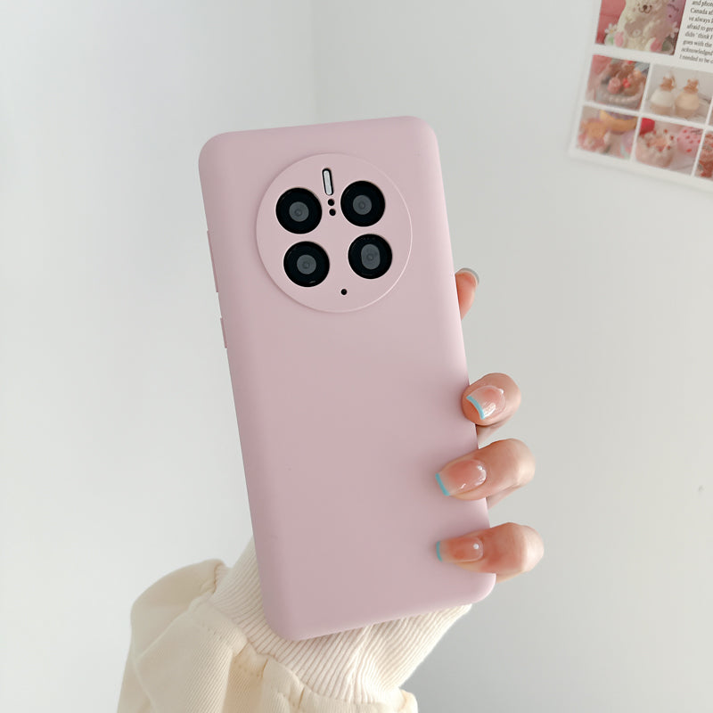 For Huawei Mate 50 Pro 4G Liquid Silicone+PC Phone Case Anti-drop Cover with Soft Lining