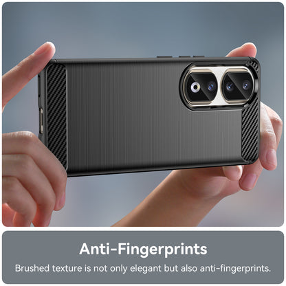 For Honor 90 Pro Carbon Fiber Texture Phone Case Soft TPU Brushed Anti-fall Cover
