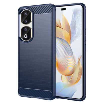 For Honor 90 Pro Carbon Fiber Texture Phone Case Soft TPU Brushed Anti-fall Cover