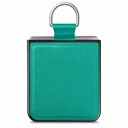 Finger Ring Holder Phone Case for Motorola Razr 40 5G , Litchi Texture Leather Coated PC Cover