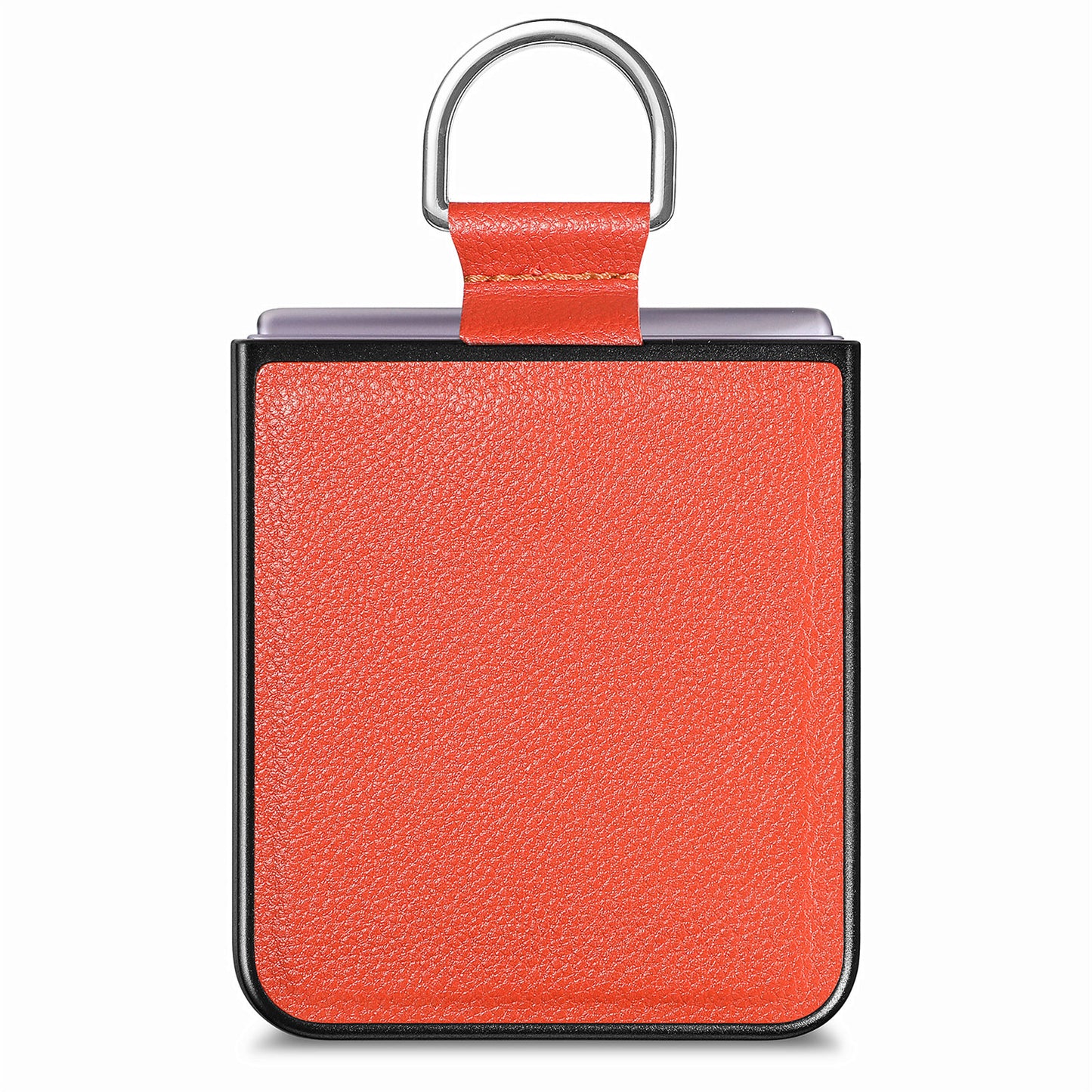 Finger Ring Holder Phone Case for Motorola Razr 40 5G , Litchi Texture Leather Coated PC Cover