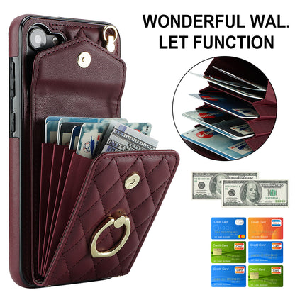 RFID Blocking Back Case for Samsung Galaxy A14 4G / 5G , PU Leather+TPU Ring Kickstand Multiple Card Slots Phone Cover