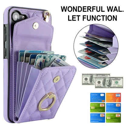RFID Blocking Back Case for Samsung Galaxy A14 4G / 5G , PU Leather+TPU Ring Kickstand Multiple Card Slots Phone Cover