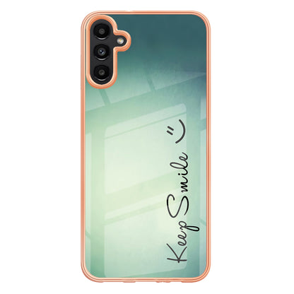 YB IMD Series-19 Style D For Samsung Galaxy A14 5G Pattern Printed 2.0mm TPU Back Cover Electroplated IMD Phone Case