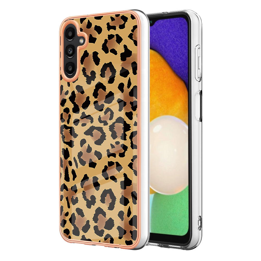 YB IMD Series-19 Style D For Samsung Galaxy A14 5G Pattern Printed 2.0mm TPU Back Cover Electroplated IMD Phone Case