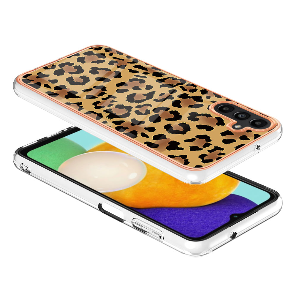 YB IMD Series-19 Style D For Samsung Galaxy A14 5G Pattern Printed 2.0mm TPU Back Cover Electroplated IMD Phone Case