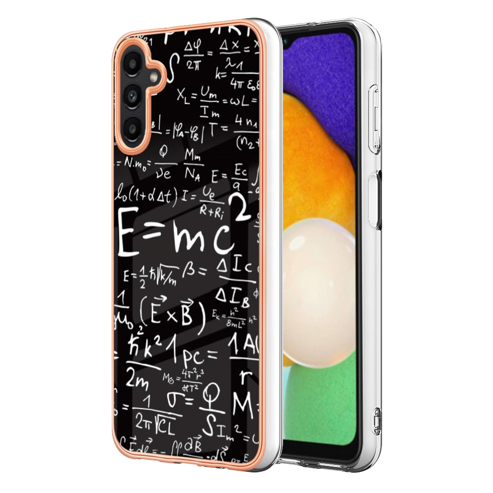 YB IMD Series-19 Style D For Samsung Galaxy A14 5G Pattern Printed 2.0mm TPU Back Cover Electroplated IMD Phone Case