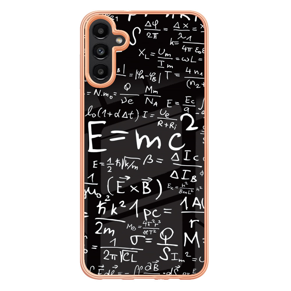 YB IMD Series-19 Style D For Samsung Galaxy A14 5G Pattern Printed 2.0mm TPU Back Cover Electroplated IMD Phone Case