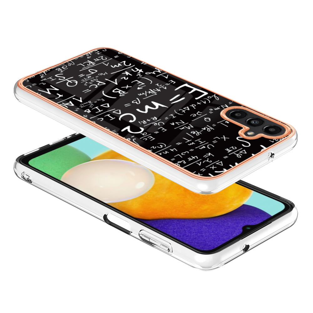 YB IMD Series-19 Style D For Samsung Galaxy A14 5G Pattern Printed 2.0mm TPU Back Cover Electroplated IMD Phone Case
