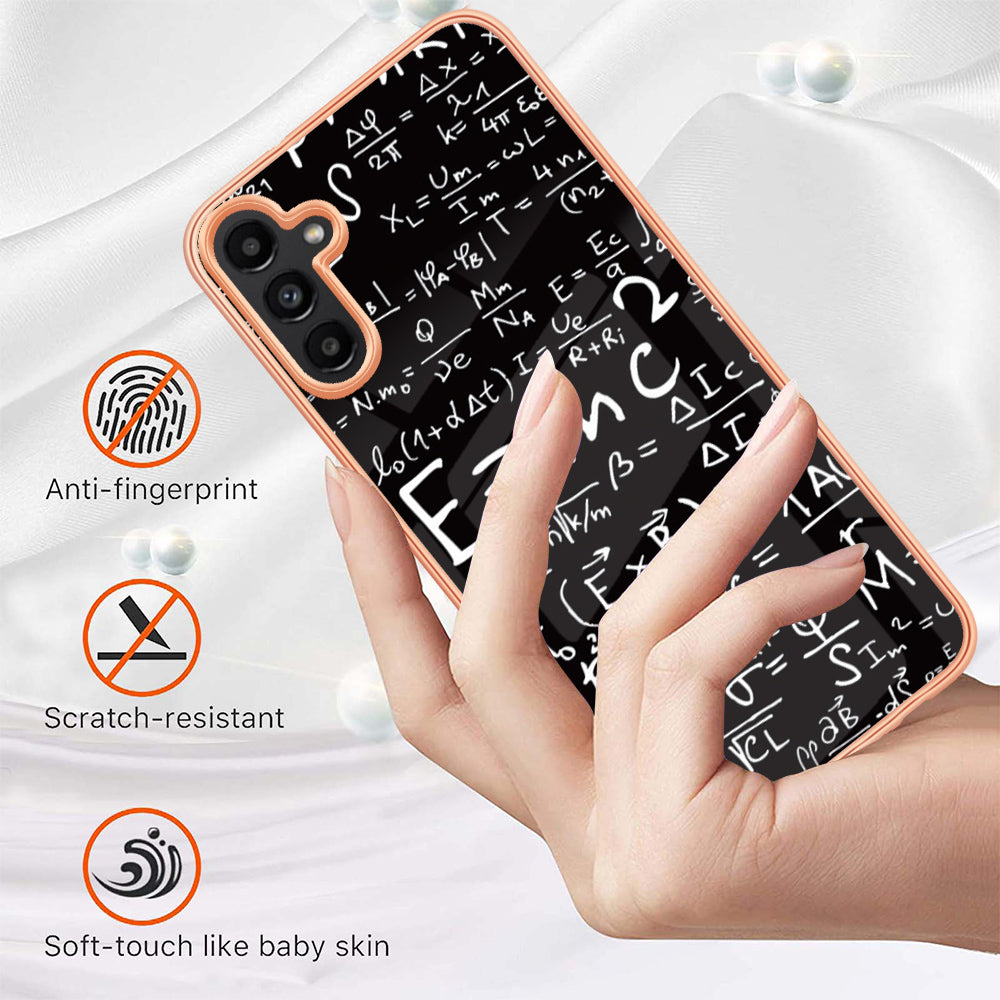 YB IMD Series-19 Style D For Samsung Galaxy A14 5G Pattern Printed 2.0mm TPU Back Cover Electroplated IMD Phone Case