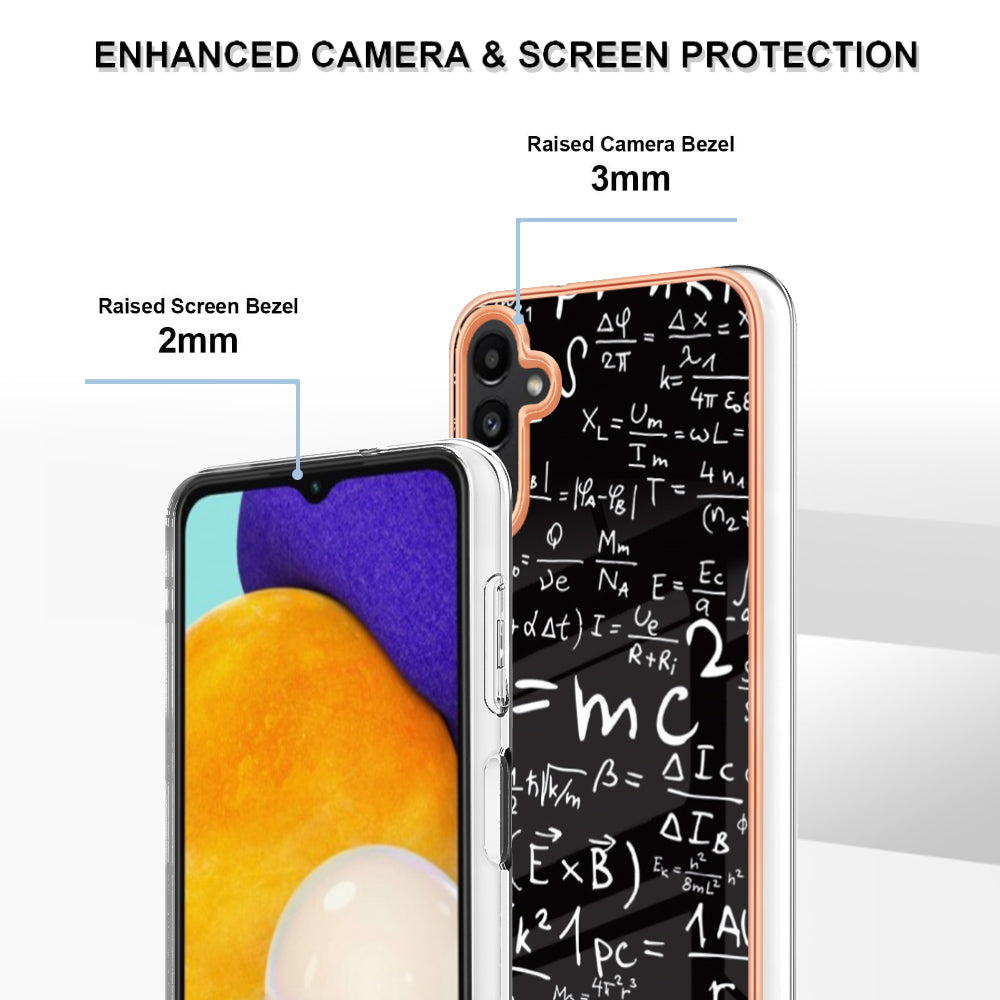YB IMD Series-19 Style D For Samsung Galaxy A14 5G Pattern Printed 2.0mm TPU Back Cover Electroplated IMD Phone Case