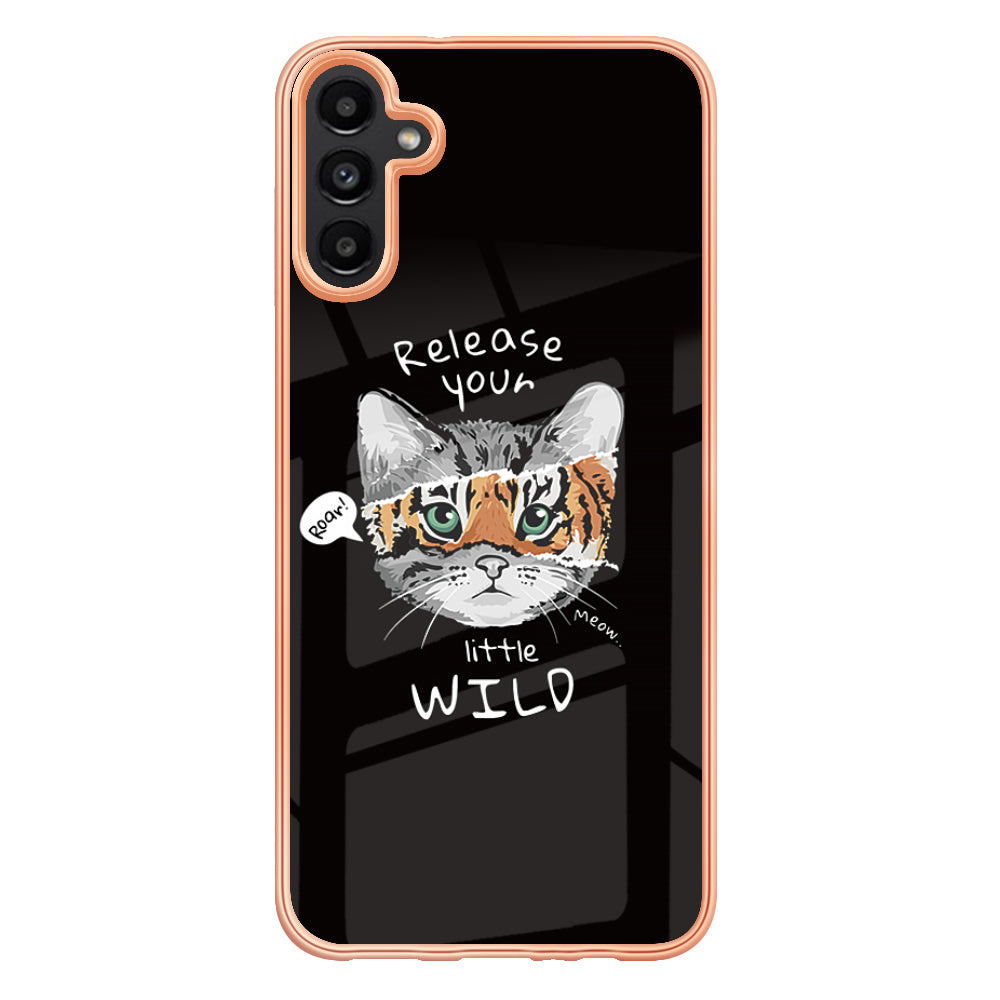 YB IMD Series-19 Style D For Samsung Galaxy A14 5G Pattern Printed 2.0mm TPU Back Cover Electroplated IMD Phone Case