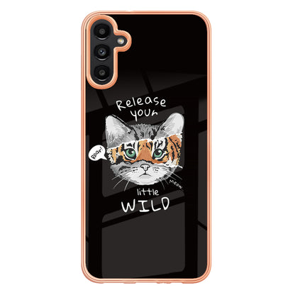 YB IMD Series-19 Style D For Samsung Galaxy A14 5G Pattern Printed 2.0mm TPU Back Cover Electroplated IMD Phone Case
