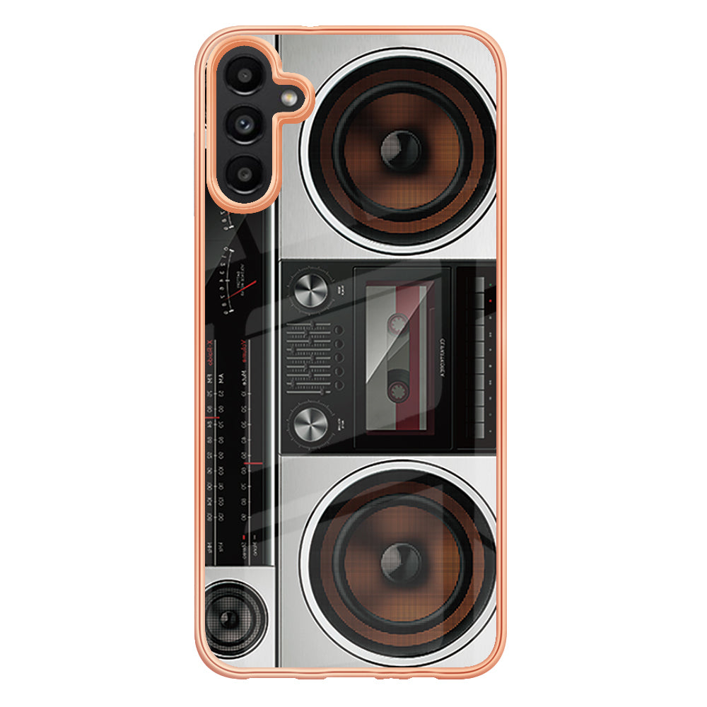 YB IMD Series-19 Style D For Samsung Galaxy A14 5G Pattern Printed 2.0mm TPU Back Cover Electroplated IMD Phone Case