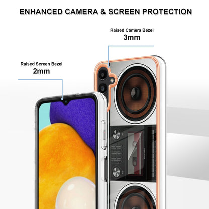 YB IMD Series-19 Style D For Samsung Galaxy A14 5G Pattern Printed 2.0mm TPU Back Cover Electroplated IMD Phone Case