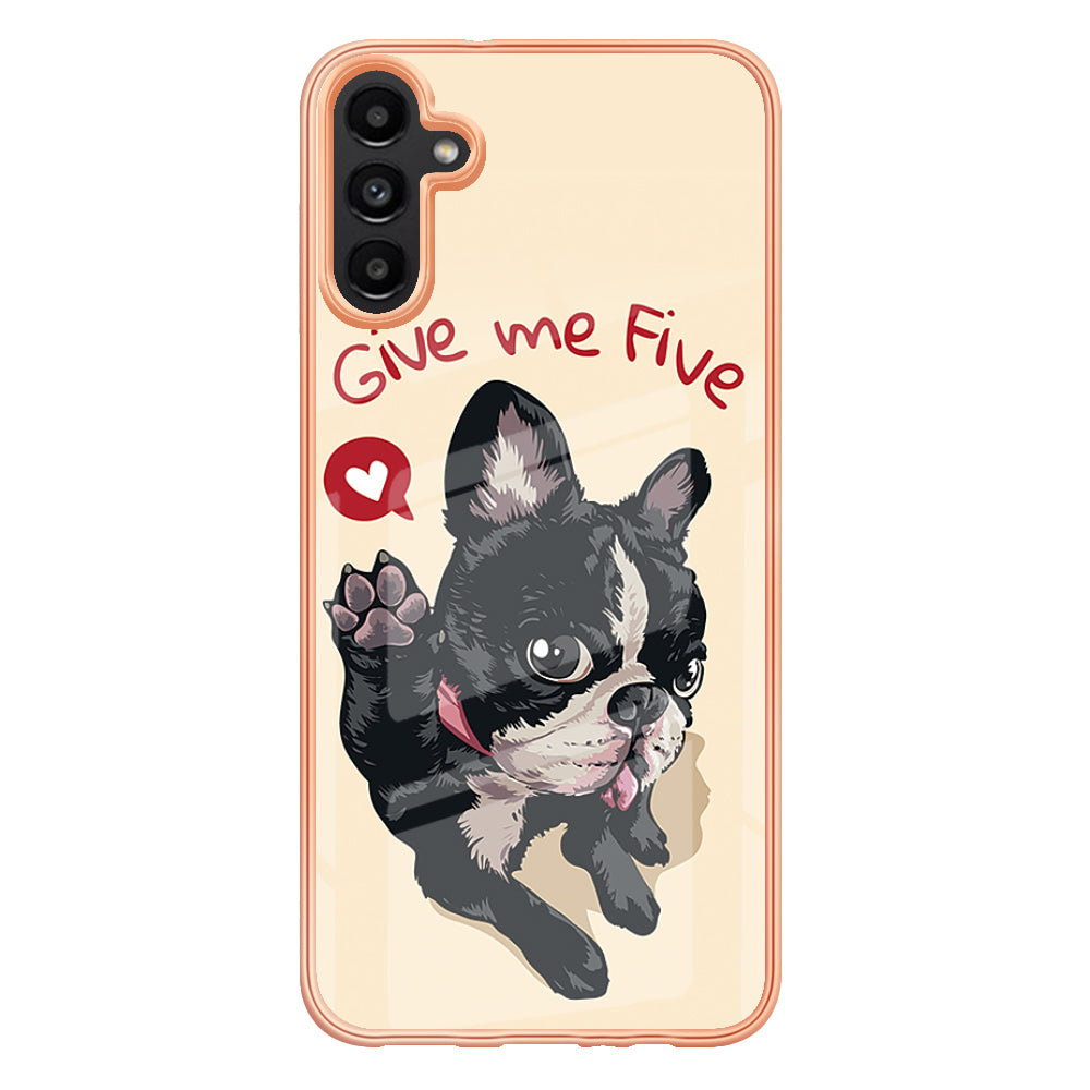 YB IMD Series-19 Style D For Samsung Galaxy A14 5G Pattern Printed 2.0mm TPU Back Cover Electroplated IMD Phone Case