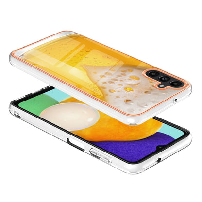 YB IMD Series-19 Style D For Samsung Galaxy A14 5G Pattern Printed 2.0mm TPU Back Cover Electroplated IMD Phone Case