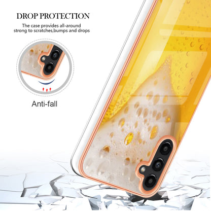 YB IMD Series-19 Style D For Samsung Galaxy A14 5G Pattern Printed 2.0mm TPU Back Cover Electroplated IMD Phone Case