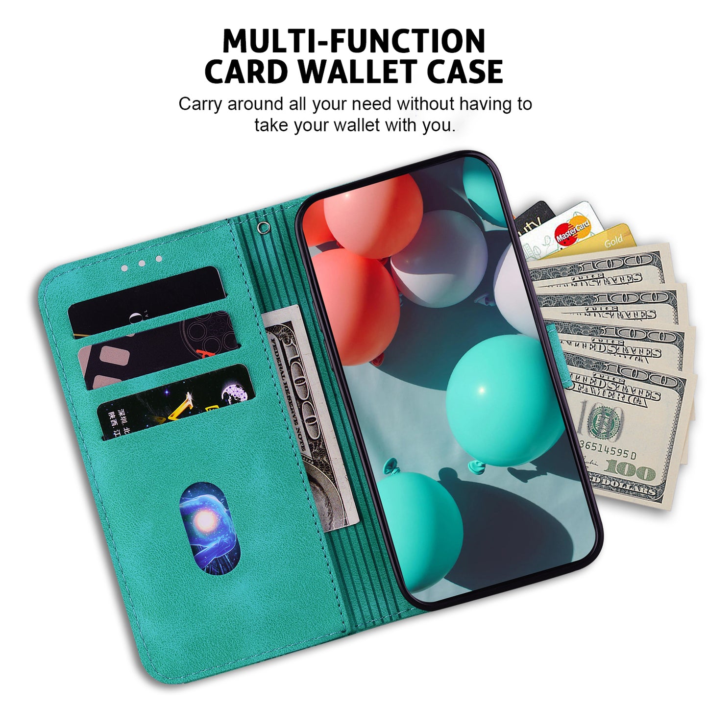 For Huawei nova Y61 4G Stand Cover Imprinted 7-Shape Pattern Wallet Flip Leather Phone Case