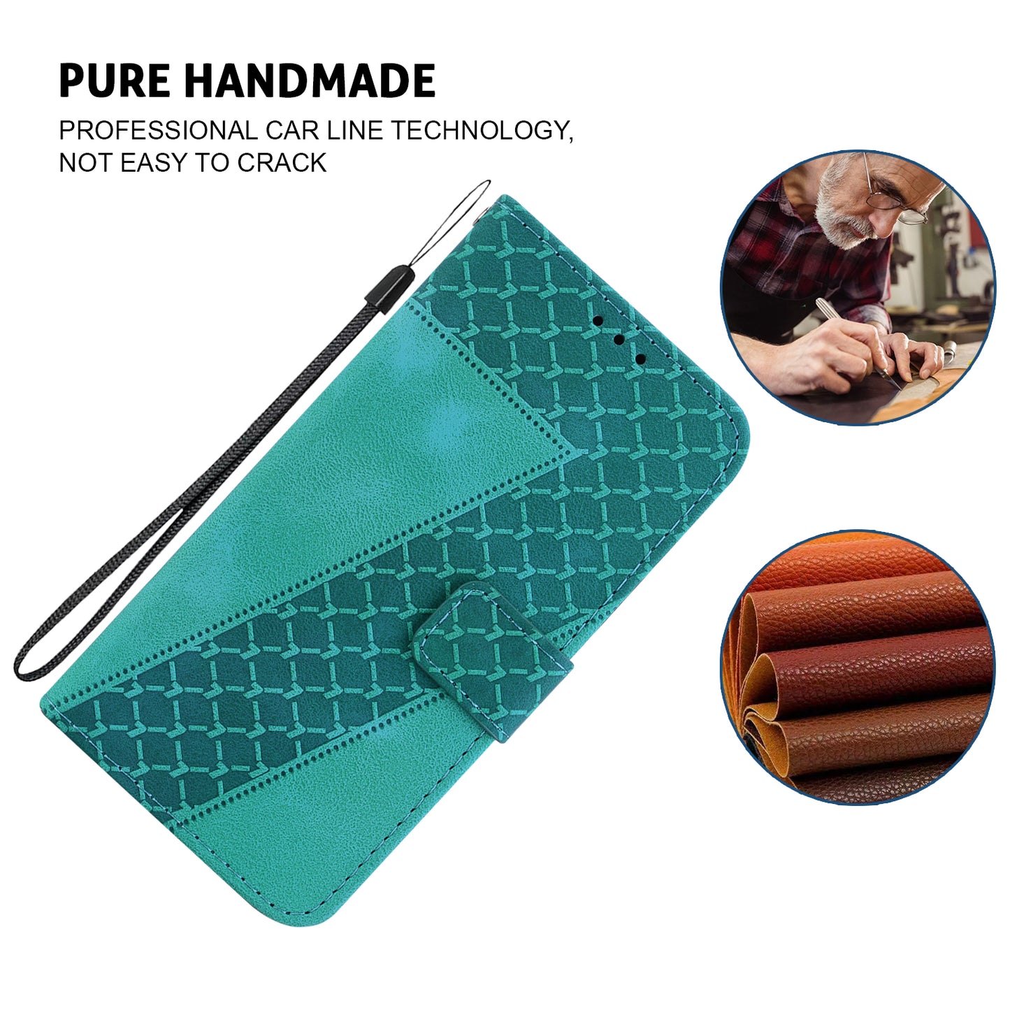 For Huawei nova Y61 4G Stand Cover Imprinted 7-Shape Pattern Wallet Flip Leather Phone Case