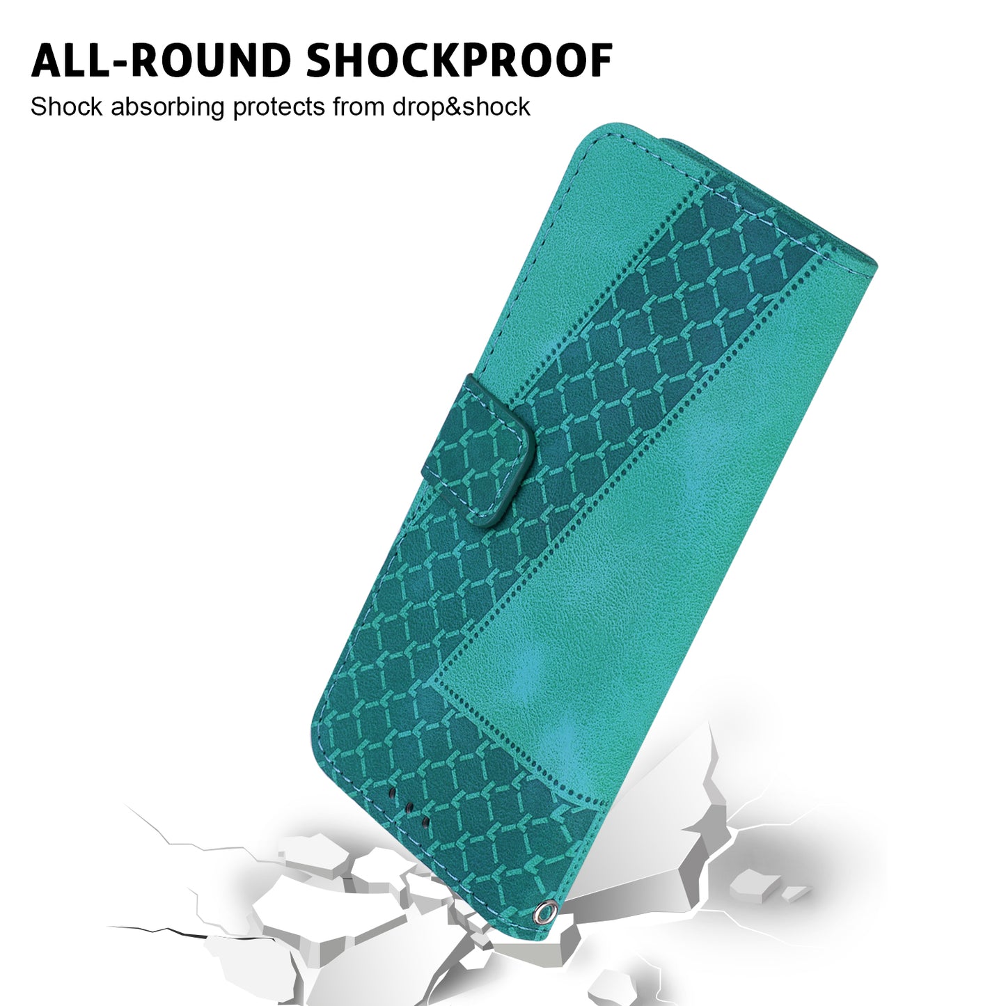 For Huawei nova Y61 4G Stand Cover Imprinted 7-Shape Pattern Wallet Flip Leather Phone Case