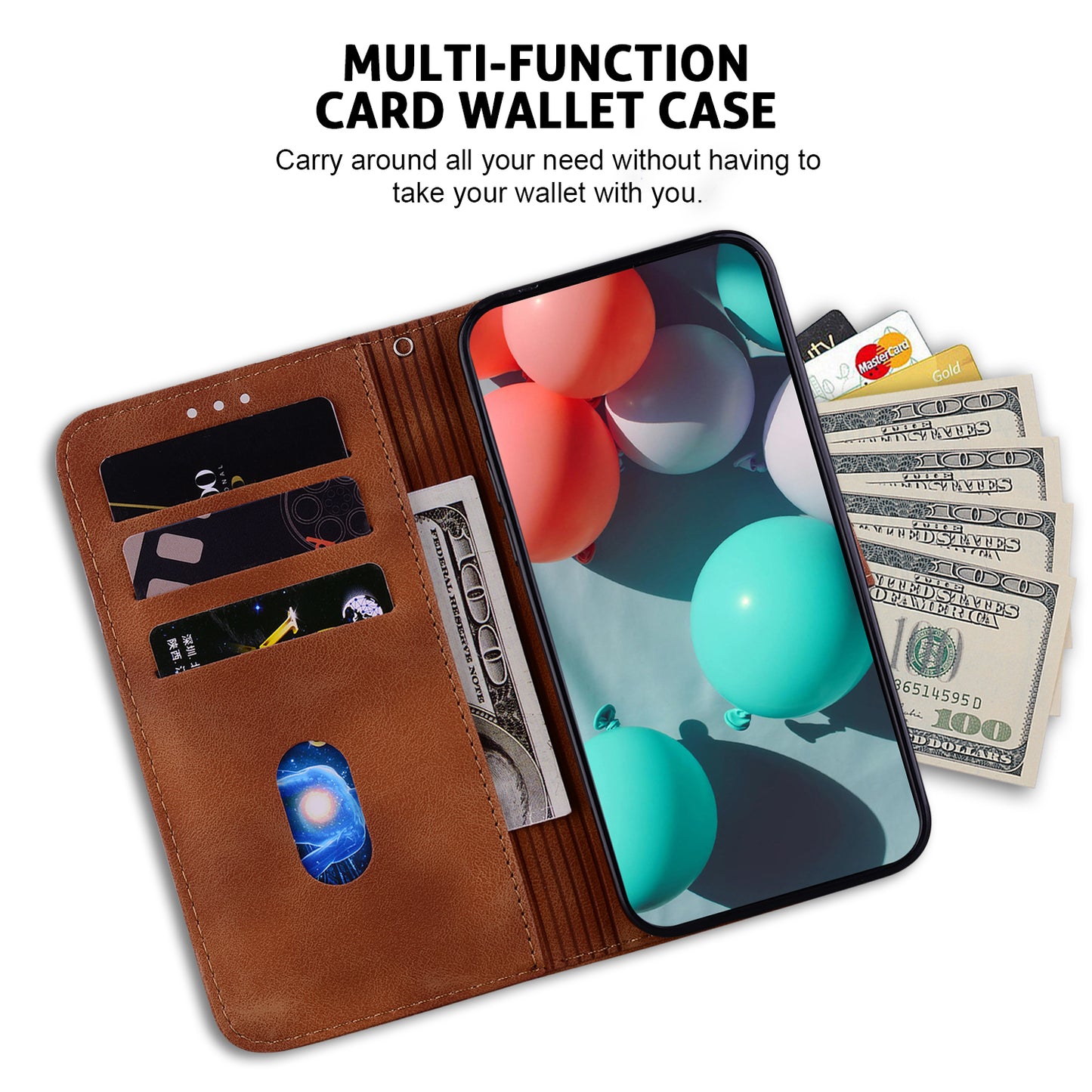 For Huawei nova Y61 4G Stand Cover Imprinted 7-Shape Pattern Wallet Flip Leather Phone Case