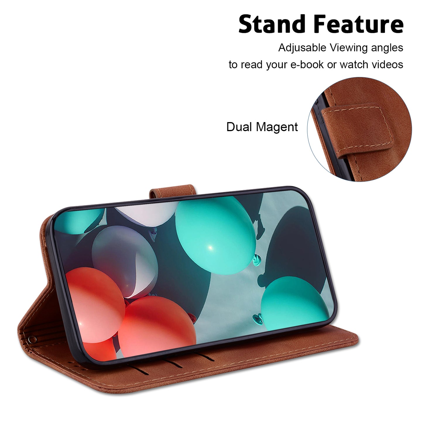 For Huawei nova Y61 4G Stand Cover Imprinted 7-Shape Pattern Wallet Flip Leather Phone Case