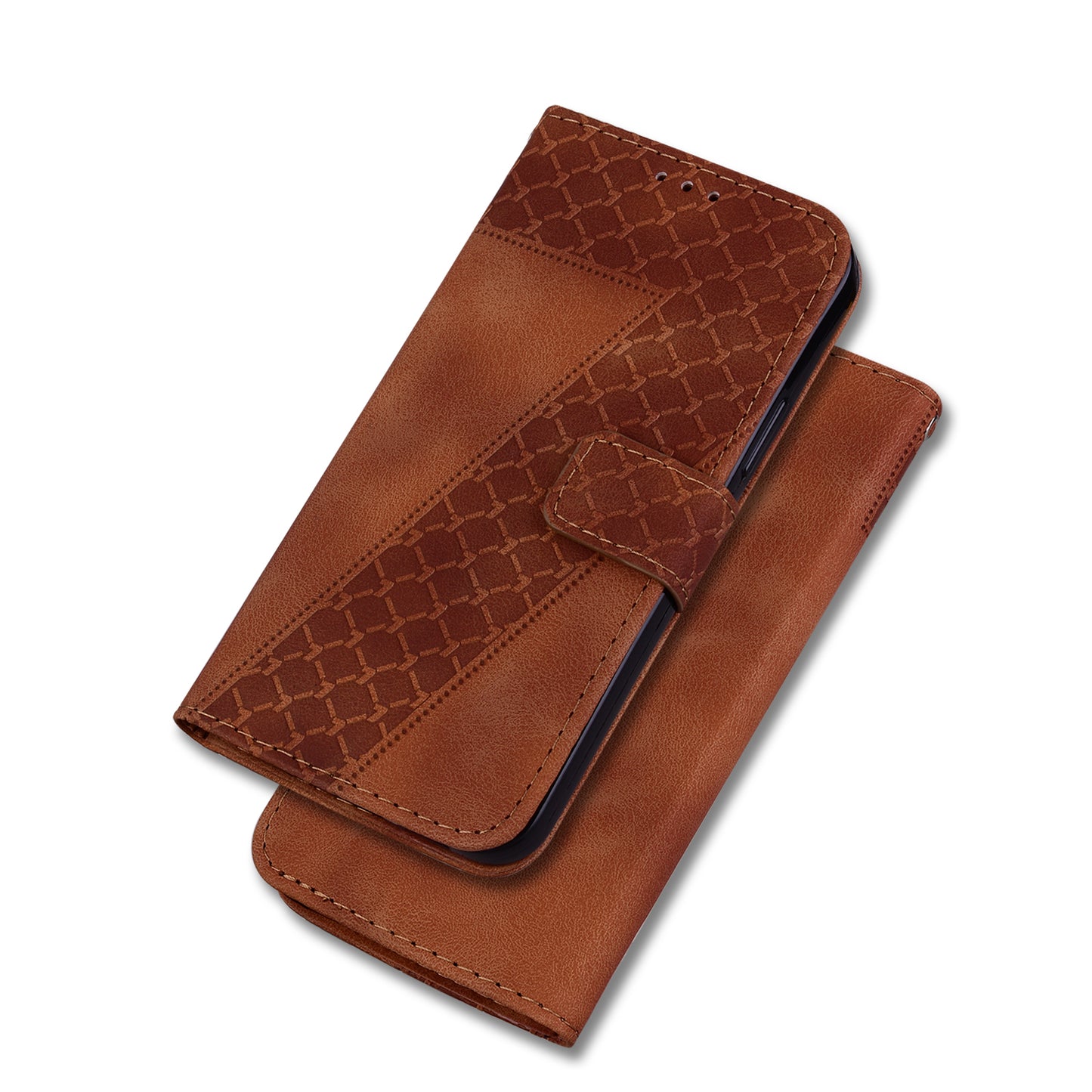 For Huawei nova Y61 4G Stand Cover Imprinted 7-Shape Pattern Wallet Flip Leather Phone Case