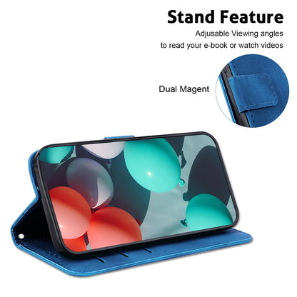 For Huawei nova Y61 4G Stand Cover Imprinted 7-Shape Pattern Wallet Flip Leather Phone Case