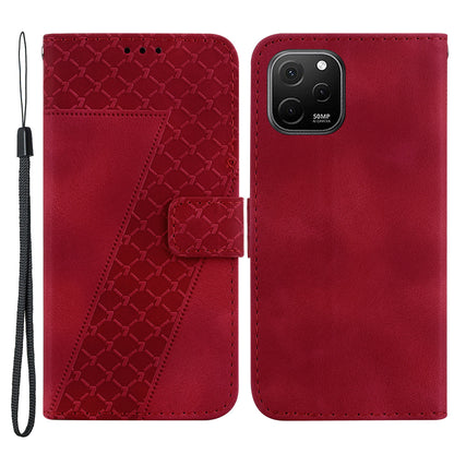 For Huawei nova Y61 4G Stand Cover Imprinted 7-Shape Pattern Wallet Flip Leather Phone Case