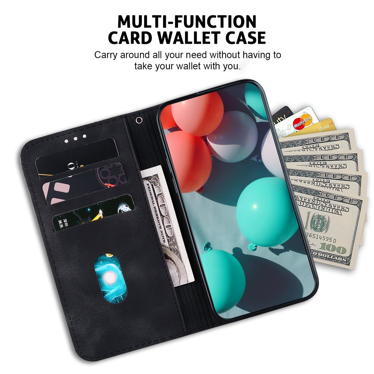 For Huawei nova Y61 4G Stand Cover Imprinted 7-Shape Pattern Wallet Flip Leather Phone Case