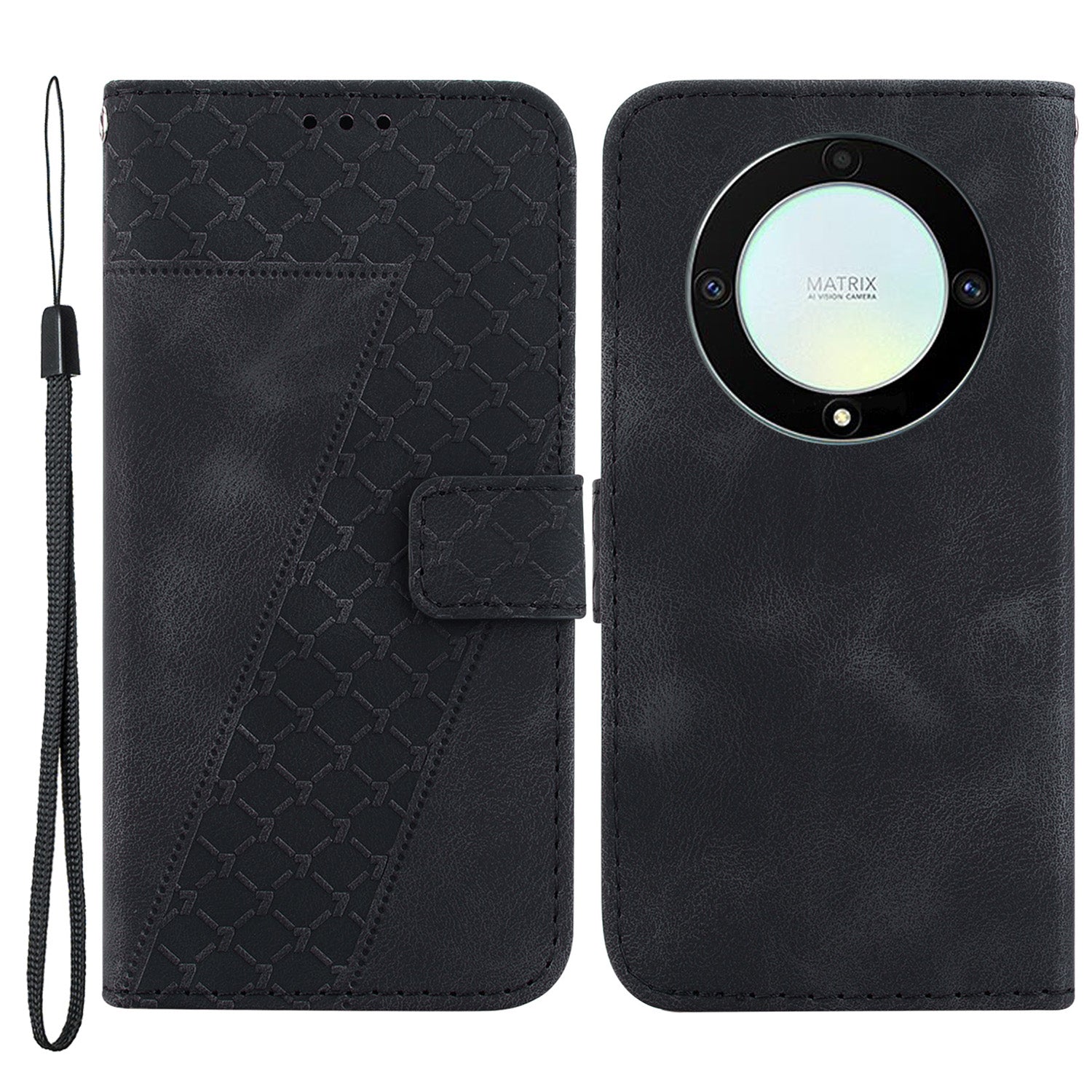 For Honor X9a 5G / X40 5G / Magic5 Lite 5G Flip Leather Phone Case Stand Imprinted 7-Shape Pattern Wallet Cover