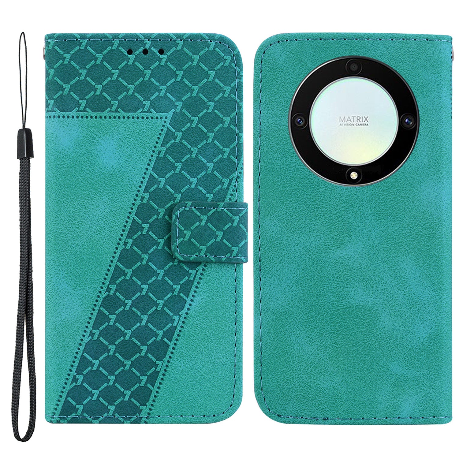 For Honor X9a 5G / X40 5G / Magic5 Lite 5G Flip Leather Phone Case Stand Imprinted 7-Shape Pattern Wallet Cover