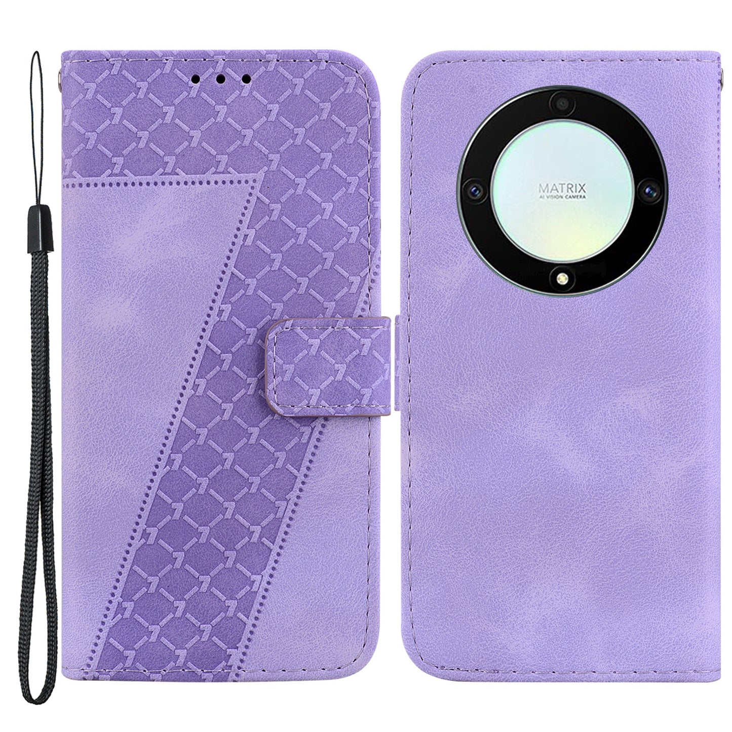 For Honor X9a 5G / X40 5G / Magic5 Lite 5G Flip Leather Phone Case Stand Imprinted 7-Shape Pattern Wallet Cover